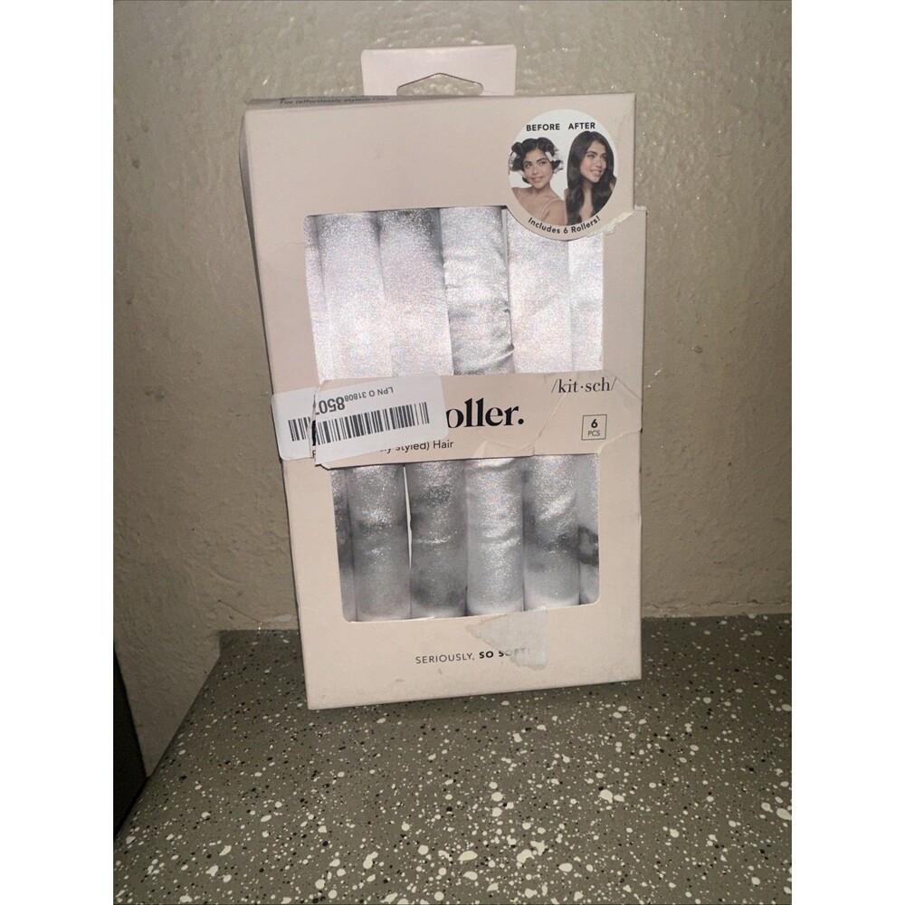 Kitsch‎ Marble Pattern Hair Rollers 6 Pcs Seriously Soft Heatless Hair New